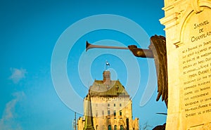 Statue in old Quebec city