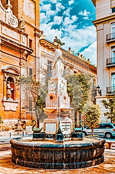 Statue in old town  of Valencia . Spain photo