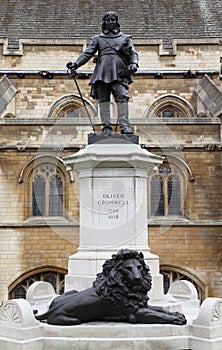 Statue of Oliver Cromwell at Westminster in London