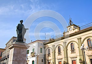 Statue of Orazio Flacco. Venosa. Basilicata. Italy.