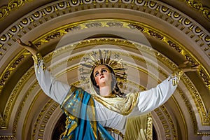 Statue of Our Lady of the Assumption in Rabat Cathedral on the island of Gozo (Malta
