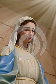 Statue of Our lady of grace virgin Mary located in the church, Thailand.
