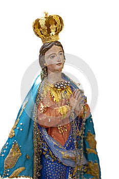 statue of Our Lady of Praia das MaÃ§Ã£s inside the Igreja Matriz de Colares Nossa Senhora da AssunÃ§Ã£o photo