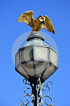 Statue of owl on lamp