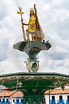 The Statue of Pachacuti at Plaza de Armas in Cusco