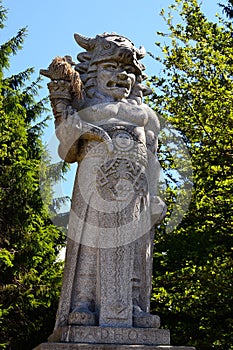 Statue of the pagan god Radegast on the ridges of the Beskydy mountains