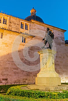 Statue of the painter Jose de Ribera, in the old town of Valencia, Spain.