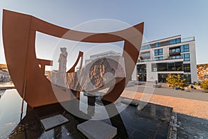 Statue in the park in the centrum of Ulsteinvik