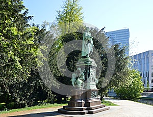 Statue in Park in Downtown Duesseldorf, the Capital City of North Rhine - Westphalia