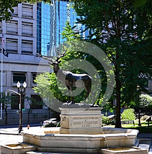 Statue in Park in Downtown Portland, Oregon