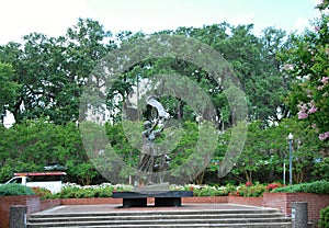 Statue in Park in the Old Town of Savannah, Georgia