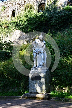 Statue in Park at the River Ilm in the Old Town of Weimar, Thuringia