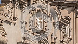 Statue on Parroquia Virgen Milagrosa Church in Lima, close to Kennedy Park timelapse hyperlapse, Peru photo