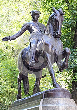 Statue of Paul Revere on Boston's Freedom Trail, USA