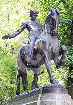 Statue of Paul Revere on Boston's Freedom Trail, USA photo