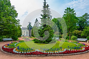 Statue of peaceful atom in Estonian town Sillamae