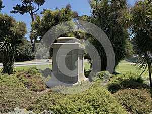 Statue pedestal after Junipero Serro statue toppled,1.