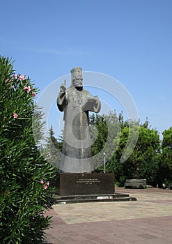 Statue of Petar I Petrovic Njegos from Podgorica in Montenegro
