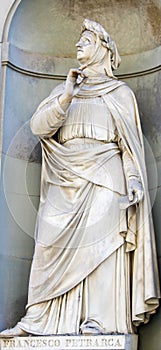 Statue of Petrarch or Petrarca in Florence