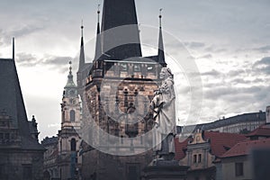 Statue of Philip Benizi on the Charles Bridge. Prague,Czech Republic