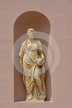 Statue at the Piazza della Borsa in the center of Italian city T