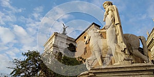 Statue in Piazza di Campidoglio, Rome, Italy