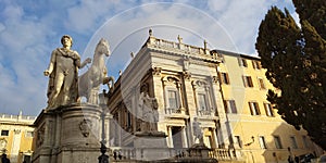 Statue in Piazza di Campidoglio, Rome, Italy