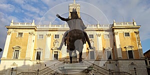 Statue in Piazza di Campidoglio, Rome, Italy