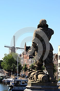 Statue of Piet Heyn in Delfshaven, the Netherlands photo