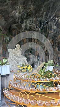 Statue of pieta where Jesus died and was taken down from the cross and then put on his lap by Our Lady photo