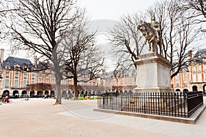 Statue on Place Des Vosges in Paris