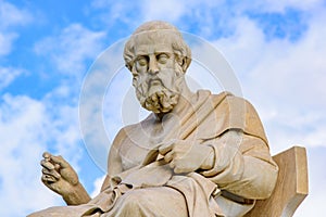 Statue of Plato in front of Academy of Athens in Athens, Greece