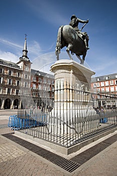 Statue Plaza Mayor Madrid Spain King Philips III photo