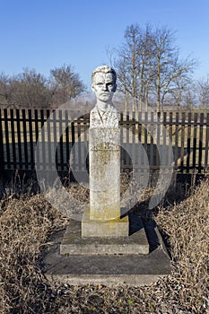 Statue of the poet Attila Jozsef in Szabadszallas, Hungary