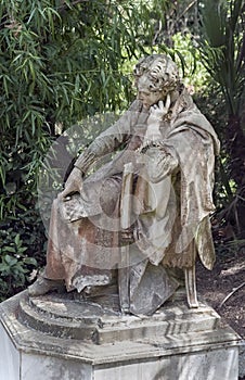 The statue of Heinrich Heine at Achilleion in Gastouri, Corfu, Greece photo