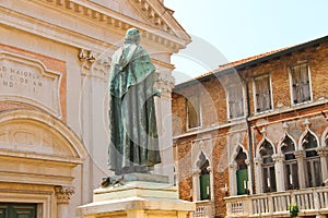 Statue of poet Paolo Sarpi in Venice