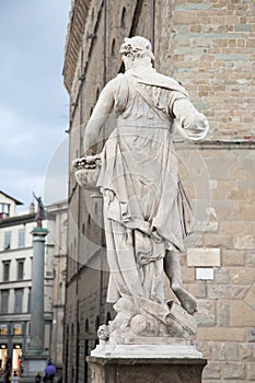 Statue on Ponte Santa Trinita Bridge in Florence