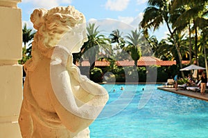 Statue at the poolside