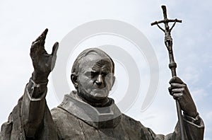 Statue of pope John Paul II in Nitra