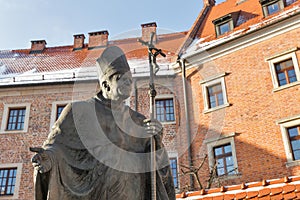 Statue of Pope John Paul II. Wawel, Krakow, Poland. photo