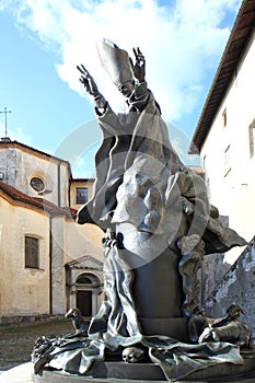 Statue of Pope Paulus VI in Varese, Italy photo