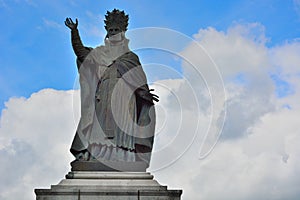 Statue of Pope Sylvester II in Aurillac, Auvergne, France