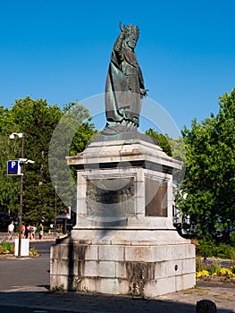 Statue of Pope Sylvester II in French city of Aurillac