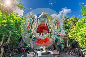 A statue that is popular to worship at a temple in Sakon Nakhon Province, Thailand