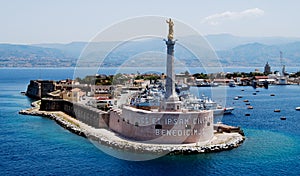 Statue in Port of Messina, Italy
