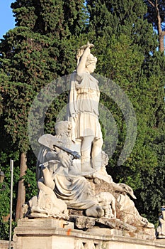 Statue portraying Rome between Tevere and Aniene photo