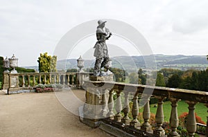Statue at Powis castle in Welshpool, Powys, Wales, England
