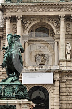 Statue of Prince Eugen in front of Hofburg Palace Vienna