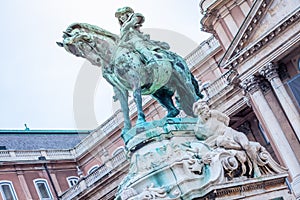 Statue of Prince Eugene of Savoy at dawn, Budapest, Hungary