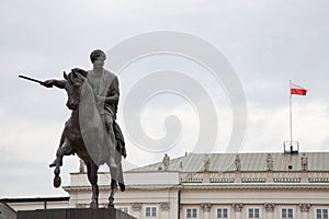 Statue of Prince Jozef Poniatowski in Warsaw, Poland, Europe